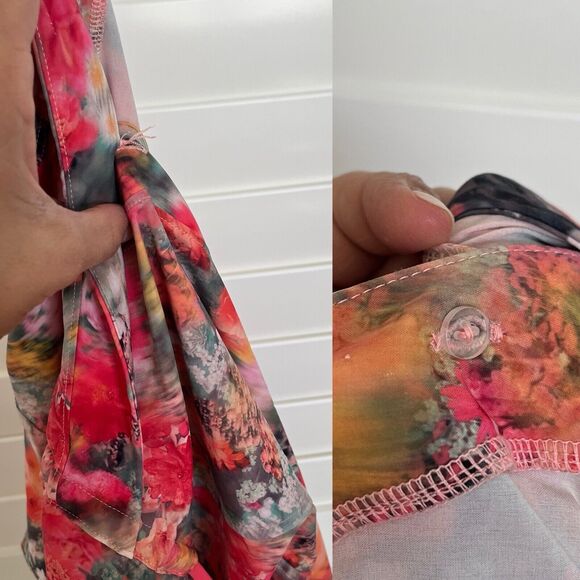 Athleta Marlow Romper Floral Print Size M floral print Semi-fitted ties at waist - Picture 3 of 10